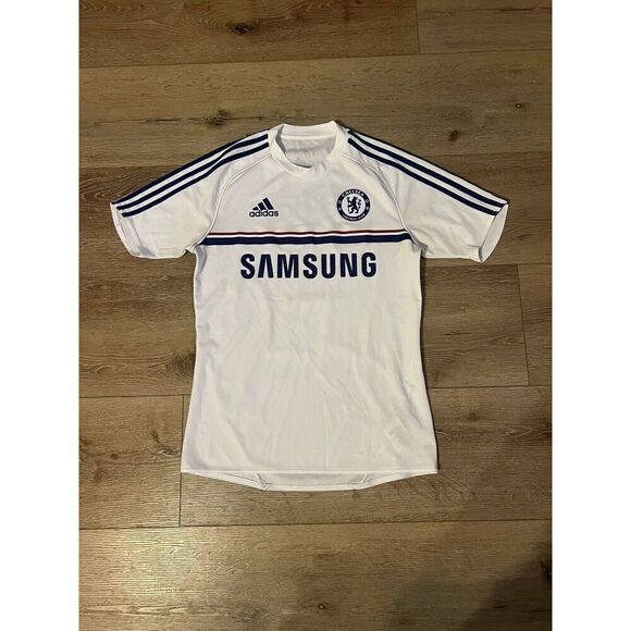Adidas Mens White Chelsea Football Soccer Club Samsung Jersey Size Small - Picture 1 of 3